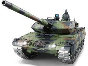 RC Panzer "German Leopard 2A6" Heng Long 1:16 mit R&S, Metallgetriebe (Stahl) und Metallketten -2,4Ghz -V 7.0 - PRO mit RRZ-0
