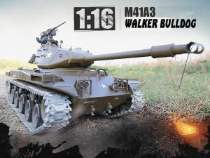 RC Panzer M41 A3 "WALKER BULLDOG" Heng Long 1:16 mit R&S, Metallgetriebe und Metallketten -2,4Ghz V7.0 -PRO-0