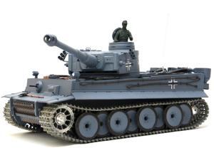 RC Panzer "German Tiger I" Heng Long 1:16 Grau, Rauch&Sound,Metallgetriebe (Stahl) und Metallketten -2,4Ghz -V 7.0 - PRO mit RRZ-0