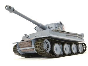 RC Panzer "German Tiger I" Heng Long 1:16 Grau, Rauch&Sound+Stahlgetriebe und 2,4Ghz -V 7.0-0