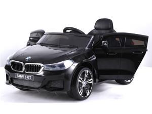 Kinderfahrzeug - Elektro Auto "BMW 6GT" - lizenziert - 12V, 2 Motoren+ 2,4Ghz+ Ledersitz+EVA -Schwarz-0