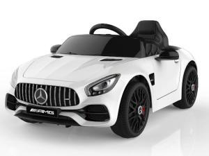Kinderfahrzeug - Elektro Auto "Mercedes AMG GT" - lizenziert - 12V, 2 Motoren- 2,4Ghz, MP3, Ledersitz+EVA-0