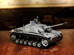 RC Panzer "Sturmgeschütz III" - Stug 3 Heng Long 1:16 Grau, Rauch&Sound, Metallgetriebe und 2,4Ghz - PRO-0