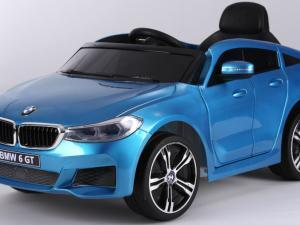 Kinderfahrzeug - Elektro Auto "BMW 6GT" - lizenziert - 12V, 2 Motoren+ 2,4Ghz+ Ledersitz+EVA+ Lackiert Blau-0