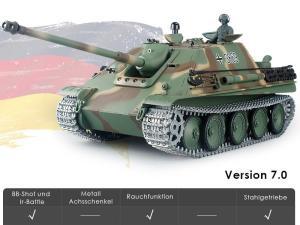 RC Panzer "Jagdpanther" Heng Long 1:16 mit Rauch&Sound und Stahlgetriebe - V7.0 - 2,4Ghz - PRO-0