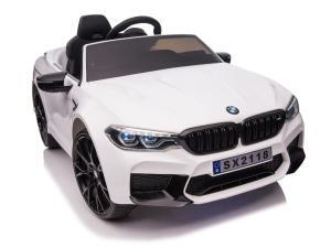 Elektro Kinderfahrzeug "BMW M5" - lizenziert - 12V7A Akku, 2 Motoren- 2,4Ghz Fernsteuerung, MP3, Ledersitz+EVA-Weiss-0