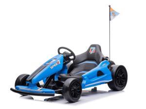 Kinder Elektroauto "e-Gokart" mit 24V und Driftfunktion + 24V7A Akku und 2 Motoren -Blau-0