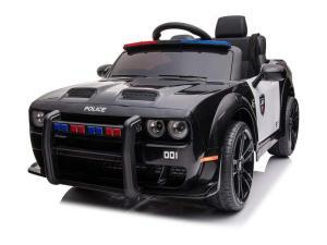 Kinderfahrzeug - Elektro Auto "Dodge Challenger Polizei" lizenziert - 12V7A Akku,2 Motoren- 2,4Ghz + EVA+Ledersitz, MP3-0