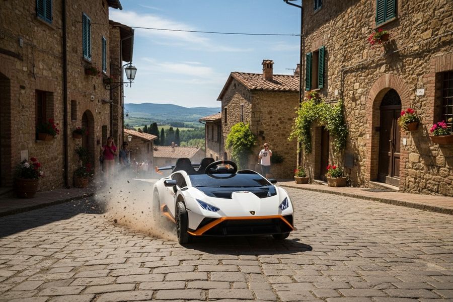 Elektro Kinderauto "Lamborghini Huracan STO Drift" - lizenziert - 24V Akku, 2 Motoren- 2,4Ghz Fernsteuerung, MP3, Ledersitz+EVA 4 Elektro Kinderauto "Lamborghini Huracan STO Drift" - lizenziert - 24V Akku, 2 Motoren- 2,4Ghz Fernsteuerung, MP3, Ledersitz+EVA – Bild 4