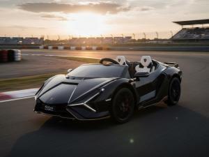 Kinderfahrzeug - Elektro Auto "Lamborghini SIAN 2 Sitzer" - lizenziert - 24V Akku, 4 Motoren- 2,4Ghz Fernsteuerung, MP3, Ledersitz+EVA
