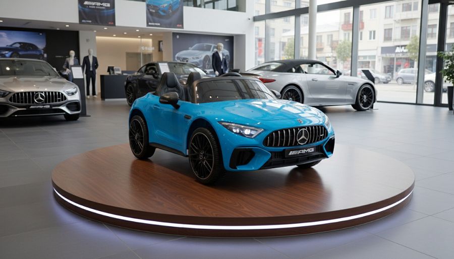 Kinderfahrzeug - Elektro Auto "Mercedes SL63 AMG" - Lizenziert - 24V Akku, 4 Motoren, 2,4Ghz Fernsteuerung, MP3+Ledersitz+EVA-Lackiert Blau 3 Kinderfahrzeug - Elektro Auto "Mercedes SL63 AMG" - Lizenziert - 24V Akku, 4 Motoren, 2,4Ghz Fernsteuerung, MP3+Ledersitz+EVA-Lackiert Blau – Bild 3