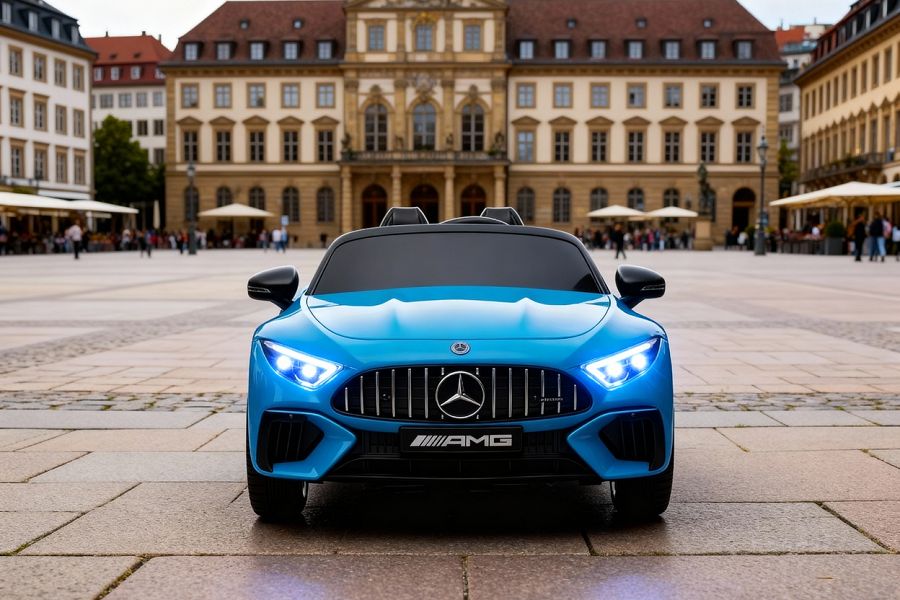 Kinderfahrzeug - Elektro Auto "Mercedes SL63 AMG" - Lizenziert - 24V Akku, 4 Motoren, 2,4Ghz Fernsteuerung, MP3+Ledersitz+EVA-Lackiert Blau 4 Kinderfahrzeug - Elektro Auto "Mercedes SL63 AMG" - Lizenziert - 24V Akku, 4 Motoren, 2,4Ghz Fernsteuerung, MP3+Ledersitz+EVA-Lackiert Blau – Bild 4