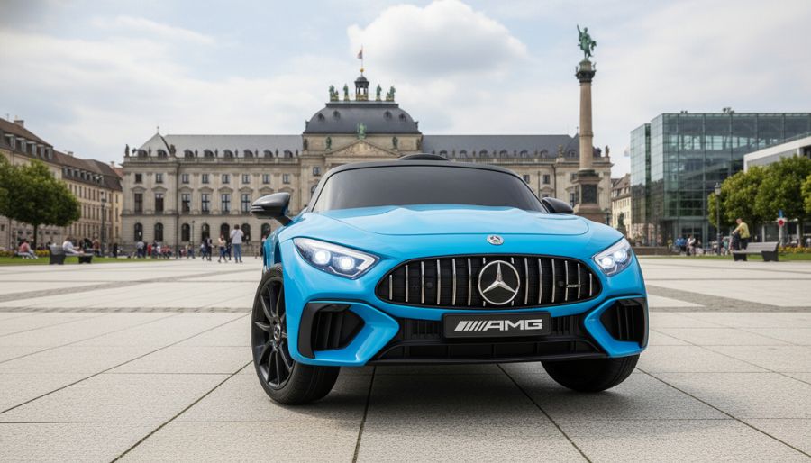 Kinderfahrzeug - Elektro Auto "Mercedes SL63 AMG" - Lizenziert - 24V Akku, 4 Motoren, 2,4Ghz Fernsteuerung, MP3+Ledersitz+EVA-Lackiert Blau 7 Kinderfahrzeug - Elektro Auto "Mercedes SL63 AMG" - Lizenziert - 24V Akku, 4 Motoren, 2,4Ghz Fernsteuerung, MP3+Ledersitz+EVA-Lackiert Blau – Bild 7