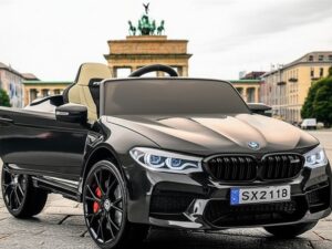Elektro Kinderfahrzeug "BMW M5" - lizenziert - 24V Akku, 2,4Ghz Fernsteuerung, MP3, Ledersitz+EVA-Schwarz