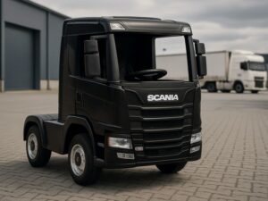 Lizenzierter Kinder-Elektro-LKW "SCANIA R Series" – 4-Motoren, 2x12V Akku, 2.4G, EVA-Reifen, Ledersitz-Schwarz