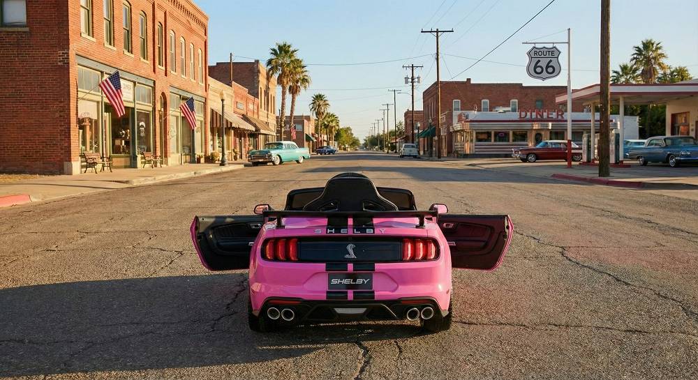 Elektro Kinderauto Lizenziert - Mustang GT500 Shelby Cobra mit Ledersitz und EVA Reifen 6 Elektro Kinderauto Lizenziert - Mustang GT500 Shelby Cobra mit Ledersitz und EVA Reifen – Bild 6