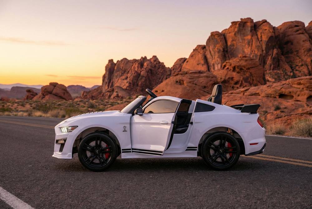 Elektro Kinderauto Lizenziert - Mustang GT500 Shelby Cobra mit Ledersitz und EVA Reifen 4 Elektro Kinderauto Lizenziert - Mustang GT500 Shelby Cobra mit Ledersitz und EVA Reifen – Bild 4