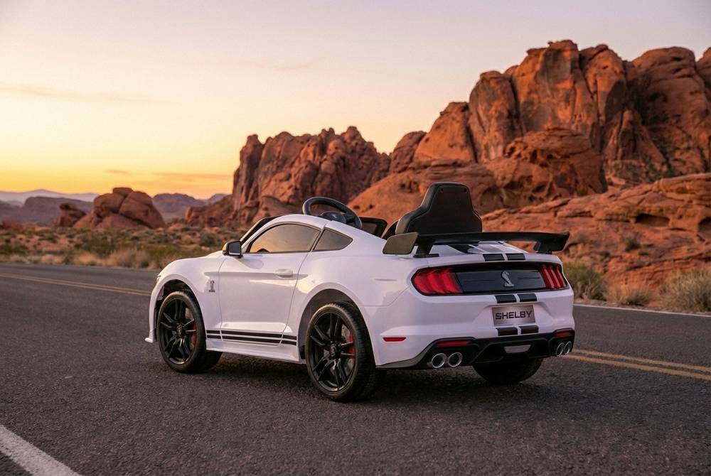 Elektro Kinderauto Lizenziert - Mustang GT500 Shelby Cobra mit Ledersitz und EVA Reifen 10 Elektro Kinderauto Lizenziert - Mustang GT500 Shelby Cobra mit Ledersitz und EVA Reifen – Bild 10