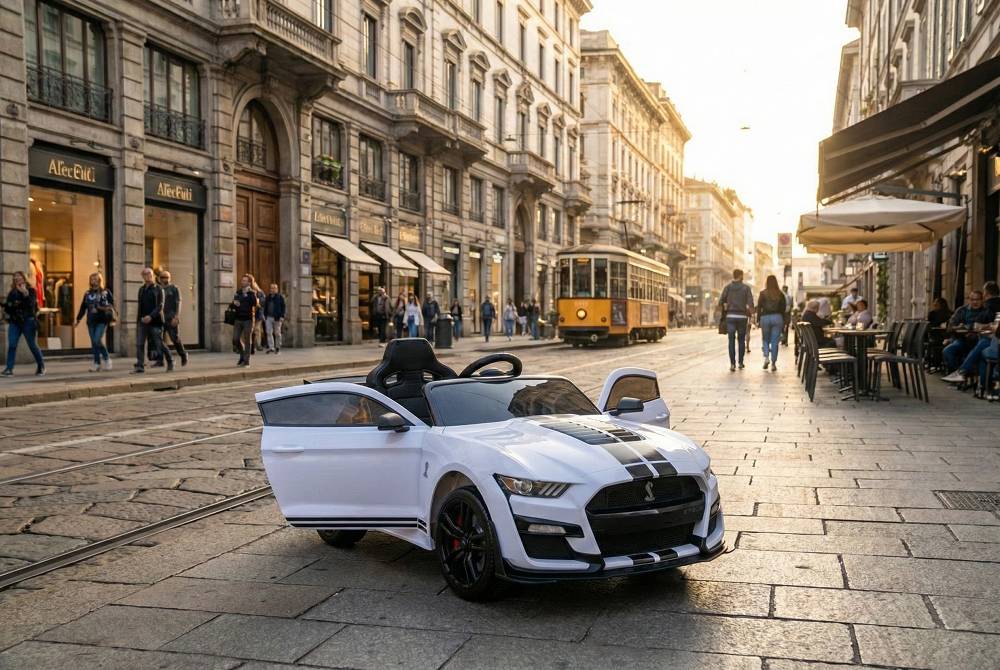 Elektro Kinderauto Lizenziert - Mustang GT500 Shelby Cobra mit Ledersitz und EVA Reifen 17 Elektro Kinderauto Lizenziert - Mustang GT500 Shelby Cobra mit Ledersitz und EVA Reifen – Bild 17