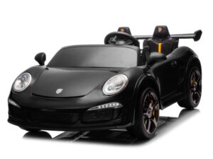 Kinderfahrzeug - Elektro Auto "Porsche 911 RUF" - Lizenziert - 24V Akku, 4 Motoren, 2,4Ghz Fernsteuerung, MP3+Ledersitz+EVA-Schwarz