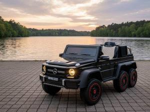 Kinderfahrzeug - Elektro Auto "Mercedes G63 AMG 6x6" - lizenziert - 12V7AH Akku + 2,4Ghz+Ledersitz+EVA-Schwarz