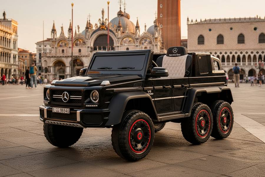 Kinderfahrzeug - Elektro Auto "Mercedes G63 AMG 6x6" - lizenziert - 12V7AH Akku + 2,4Ghz+Ledersitz+EVA-Schwarz 2 Kinderfahrzeug - Elektro Auto "Mercedes G63 AMG 6x6" - lizenziert - 12V7AH Akku + 2,4Ghz+Ledersitz+EVA-Schwarz – Bild 2