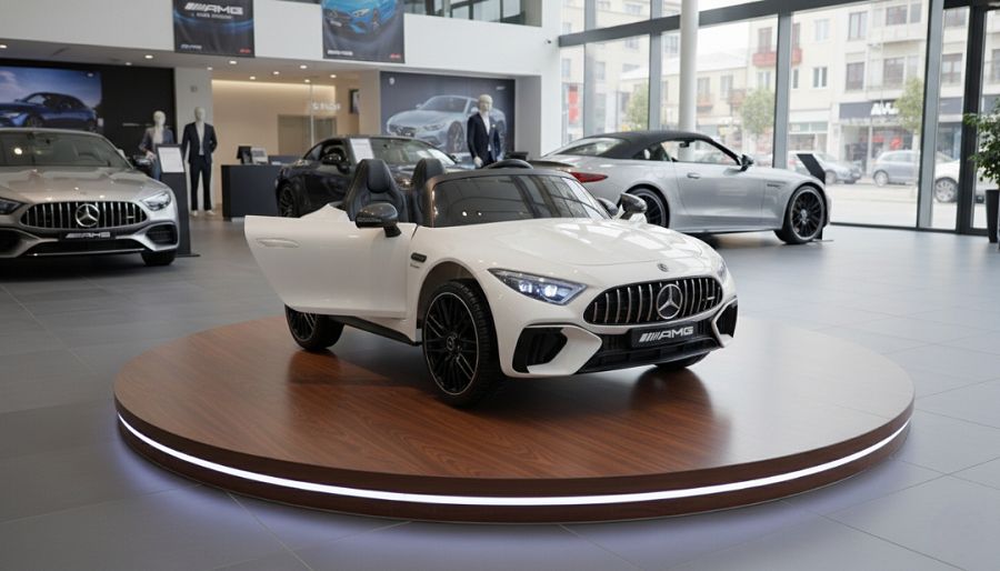 Kinderfahrzeug - Elektro Auto "Mercedes SL63 AMG" - Lizenziert - 24V Akku, 4 Motoren, 2,4Ghz Fernsteuerung, MP3+Ledersitz+EVA-Lackiert Weiss 3 Kinderfahrzeug - Elektro Auto "Mercedes SL63 AMG" - Lizenziert - 24V Akku, 4 Motoren, 2,4Ghz Fernsteuerung, MP3+Ledersitz+EVA-Lackiert Weiss – Bild 3